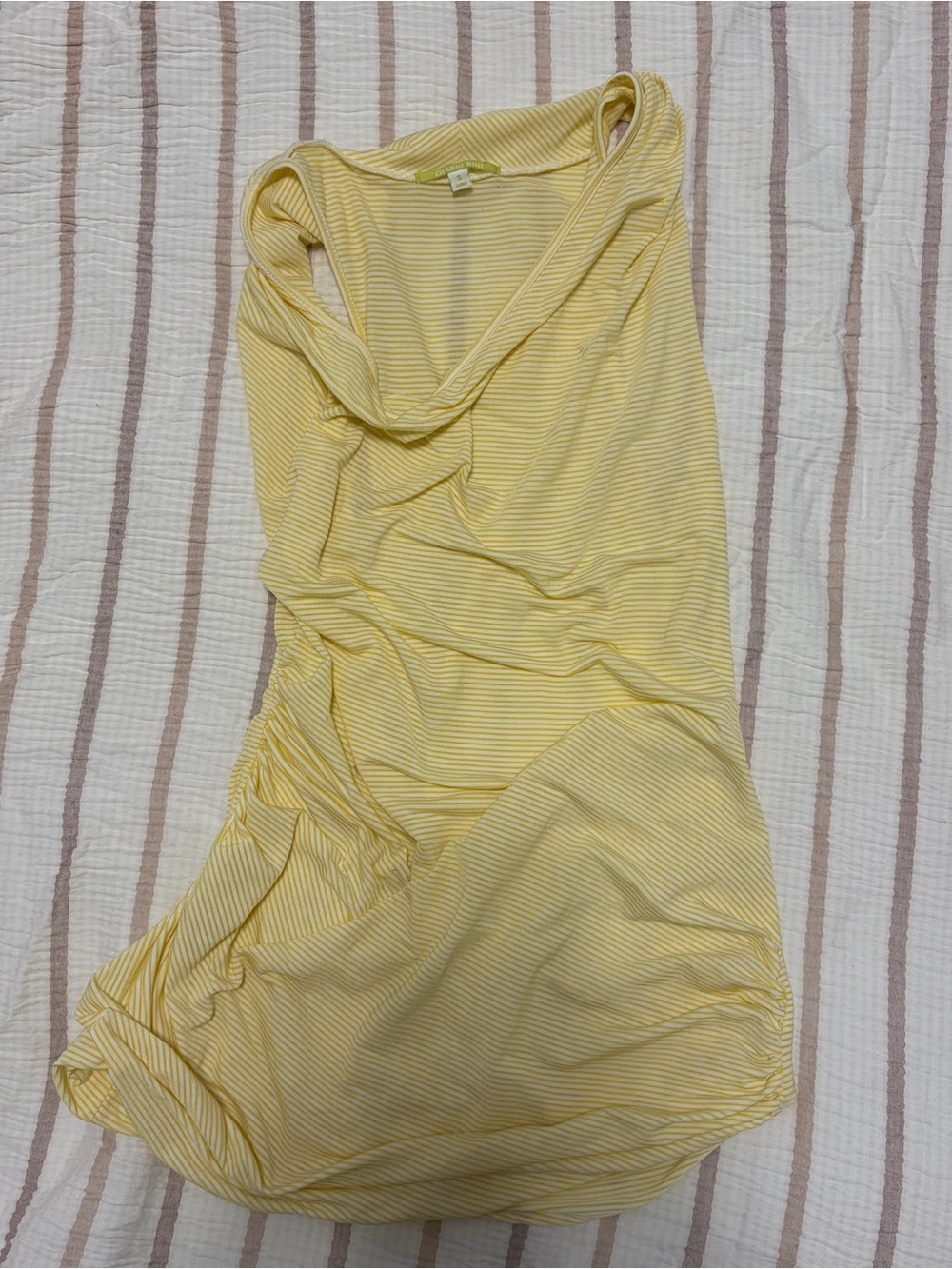 Women’s Yellow Stripe Sheer Dress (or swim cover up)
